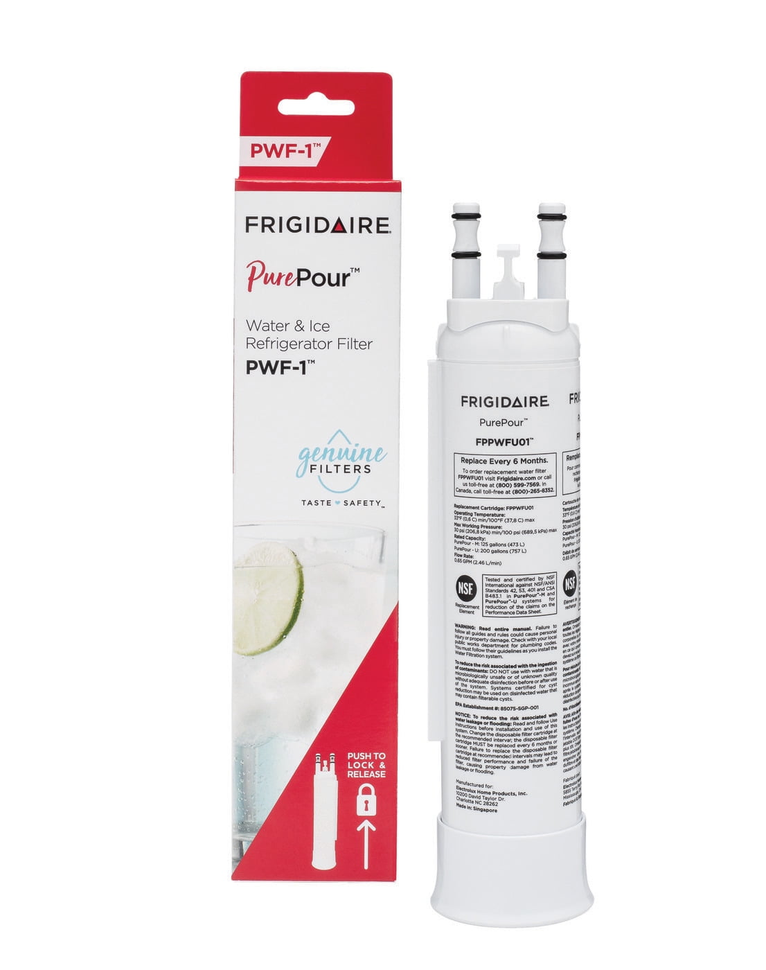 Frigidaire FPPWFU01 PurePour Water and Ice Refrigerator Filter PWF-1